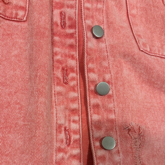 *last chance* Amazon | Frayed Oversized Pink Denim Jacket - Picture 13 of 16